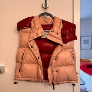 Moncler Never Worn Pink and Red Puffer Vest